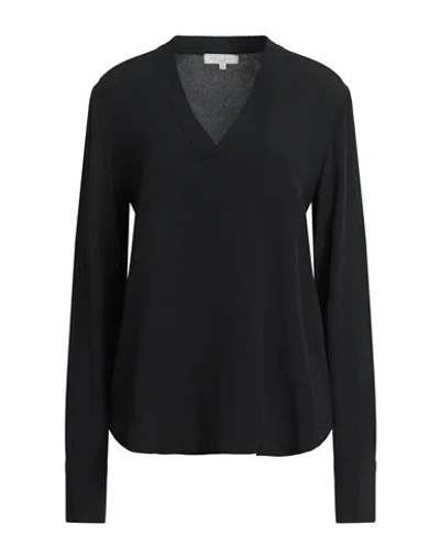 Antonelli Woman Top Black Size 6 Silk, Acetate