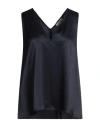 Antonelli Woman Top Black Size 4 Acetate, Silk
