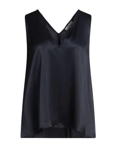 Antonelli Woman Top Black Size 4 Acetate, Silk In Black