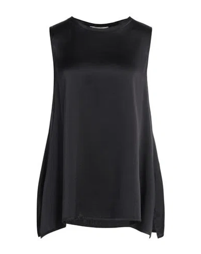 Antonelli Woman Top Black Size 6 Silk, Lycra
