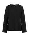 Antonelli Woman Top Black Size 8 Polyester, Virgin Wool, Elastane In Black