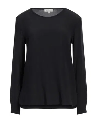 Antonelli Woman Top Black Size 8 Silk