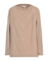 Antonelli Woman Top Camel Size 16 Wool, Polyester, Viscose, Elastane In Beige
