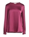 Antonelli Woman Top Plum Size 6 Silk, Lycra In Purple