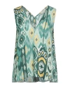 Antonelli Woman Top Green Size 8 Viscose, Silk In Green