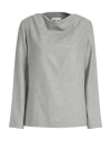 Antonelli Woman Top Grey Size 4 Wool, Polyester, Viscose, Elastane In Gray