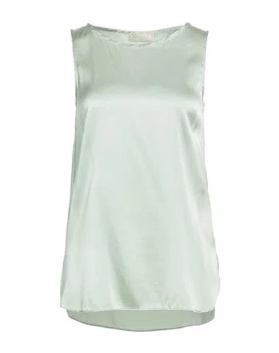 Antonelli Woman Top Light Green Size 4 Silk, Elastane