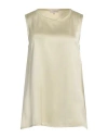 Antonelli Woman Top Pastel Yellow Size 6 Silk, Lycra In Green