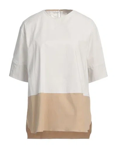 Antonelli Woman Top Light Grey Size 6 Cotton, Elastane In Brown