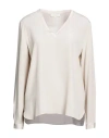 Antonelli Woman Top Light Grey Size 8 Silk, Elastane In White