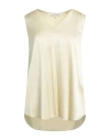 Antonelli Woman Top Pastel Yellow Size 6 Silk, Lycra In Yellow