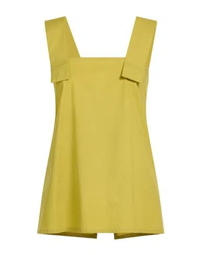 Antonelli Woman Top Lime Green Size 6 Cotton, Elastane In Multi