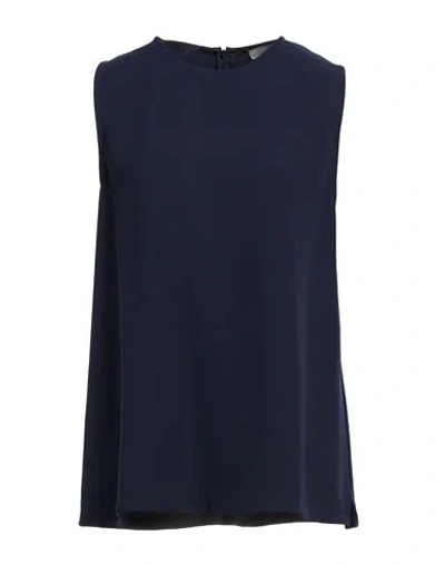Antonelli Woman Top Midnight Blue Size 14 Polyester, Elastane