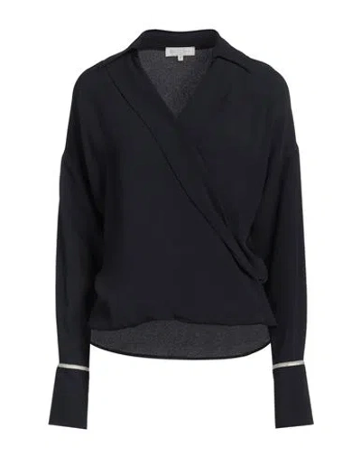 Antonelli Woman Top Midnight Blue Size 10 Silk, Acetate