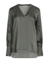 Antonelli Woman Top Military Green Size 8 Silk In Green