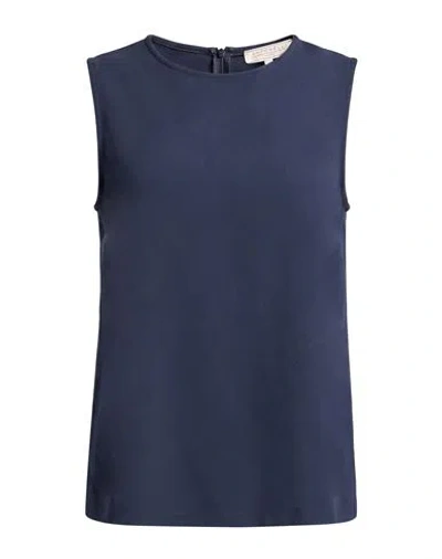 Antonelli Woman Top Navy Size 8 Polyester, Elastane In Blue