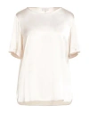 Antonelli Woman Top Off White Size 6 Silk, Elastane