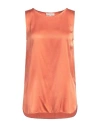 Antonelli Woman Top Rust Size 6 Silk, Elastane In Red