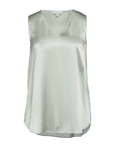 Antonelli Woman Top Sage Green Size 4 Silk, Lycra In Sage Green