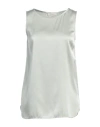 Antonelli Woman Top Sage Green Size 6 Silk, Elastane In Sage Green