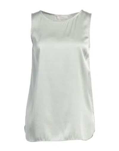 Antonelli Woman Top Sage Green Size 6 Silk, Elastane