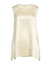Antonelli Woman Top Pastel Yellow Size 6 Silk, Lycra In Sage Green