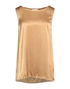 Antonelli Woman Top Sand Size 10 Silk, Lycra In Brown