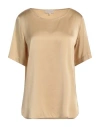 Antonelli Woman Top Sand Size 6 Silk, Elastane
