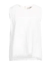 Antonelli Woman Top White Size 10 Viscose, Linen
