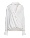 Antonelli Woman Top White Size 10 Silk, Acetate