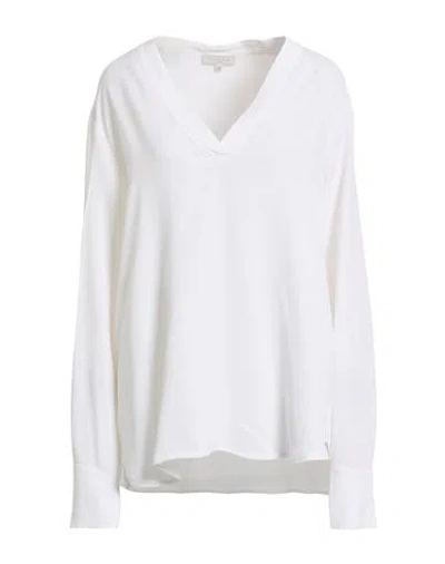 Antonelli Woman Top White Size 16 Silk, Acetate