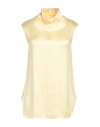 Antonelli Woman Top Yellow Size 6 Silk, Lycra In Yellow