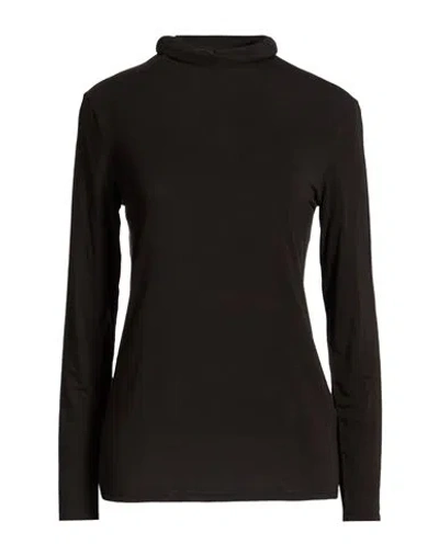 Antonelli Woman T-shirt Black Size 6 Modal, Polyamide, Elastane, Cashmere