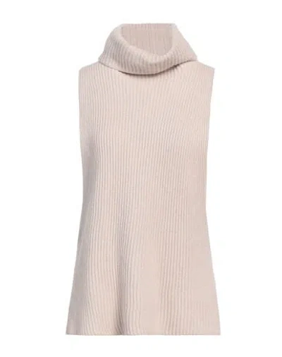 Antonelli Woman Turtleneck Beige Size L Virgin Wool, Silk, Cashmere