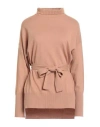 Antonelli Woman Turtleneck Camel Size S Virgin Wool, Silk, Cashmere In Neutral