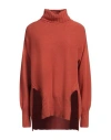 Antonelli Woman Turtleneck Rust Size M Wool, Silk, Cashmere In Red