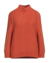 ANTONELLI ANTONELLI WOMAN TURTLENECK RUST SIZE S BABY ALPACA WOOL, POLYAMIDE, VIRGIN WOOL