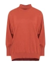 Antonelli Woman Turtleneck Rust Size S Virgin Wool, Silk, Cashmere In Red