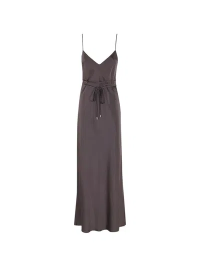 Antonelli Purple V-neck Midi Dress In Brown
