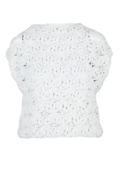 Antonelli Women's Tricot Knit - Silver In White