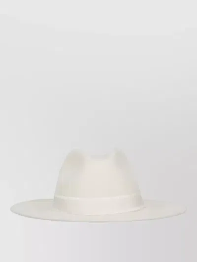 Antonelli Womens Wool Hat Ribbon Band Wide Brim In Neutral