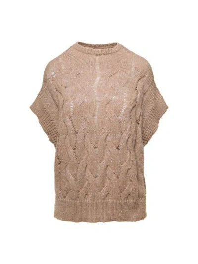 Antonelli Wool Knit Sweater In Neutrals