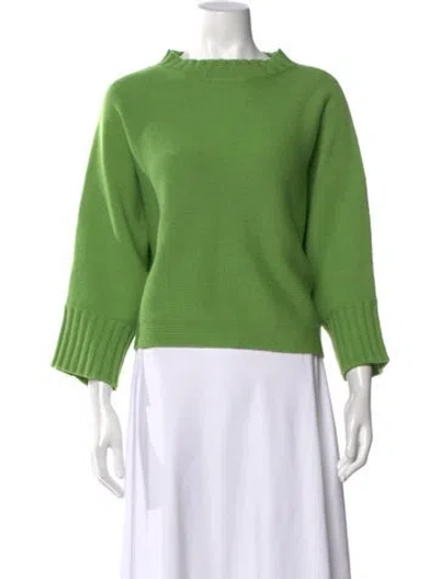 Pre-owned Antonelli Wool Mock Neck Sweater In Green