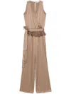 Antonelli Wrap Design Jumpsuit With Feather Details