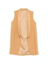 Antonelli Yellow Solid Sleeveless Jacket In Yellow