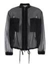 Antonelli Zaffiro Black Jacket With Puffed Sleeves And Drawstring Waist In Silk Woman