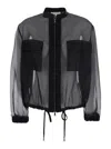 Antonelli Zaffiro Black Jacket With Puffed Sleeves And Drawstring Waist In Silk Woman In Black