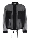 Antonelli Zaffiro Black Jacket With Puffed Sleeves And Drawstring Waist In Silk Woman In Black