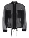 Antonelli Zaffiro Black Jacket With Puffed Sleeves And Drawstring Waist In Silk Woman In Black