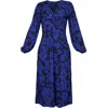 ANTONIA YORK WOMEN'S BLUE FLORAL PRINT DRESS